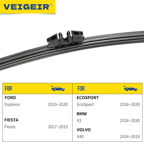 VEIGEIR 11" Rear Wiper Blade Compatible with Ford Explorer 2010-2020,Fiesta 2017-2019,EcoSport 2018-2020,BMW X3 2018-2020,Volvo V40 2014-2019 Back Window Wiper blades A283H - Image 4
