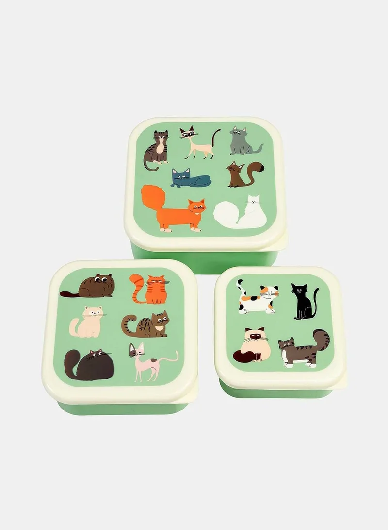 Rex London Set Of 3 Nine Lives Snack Boxes