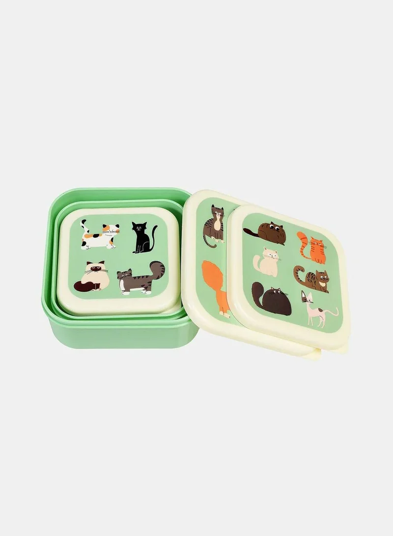 Rex London Set Of 3 Nine Lives Snack Boxes