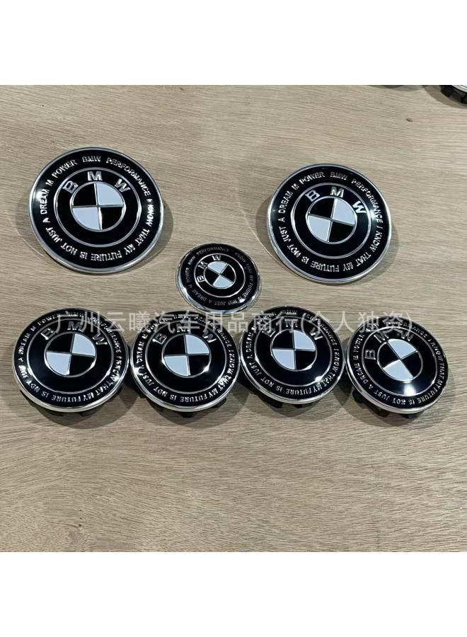 Suitable For Bmw Original Car Logo 82mm74mm Original Black Bottom Front And Rear Logo Hood Trunk Car Logo