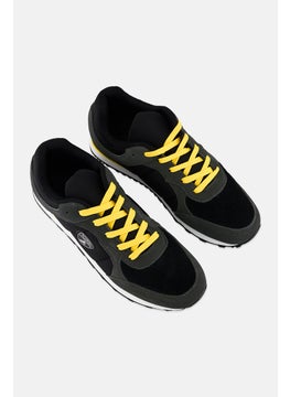 LAMBORGHINI Men Brand Logo Lace Up Casual Shoes, Black  - Image 3