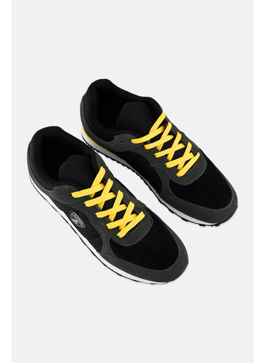 LAMBORGHINI Men Brand Logo Lace Up Casual Shoes, Black  - Image 3