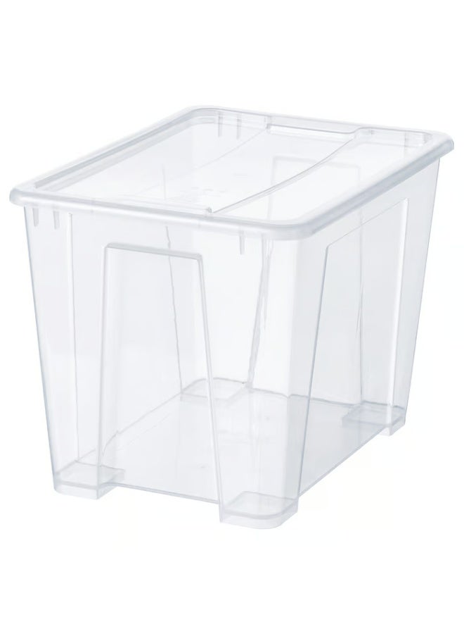 Box with lid, transparent, 39x28x28 cm/22 l - Image 1