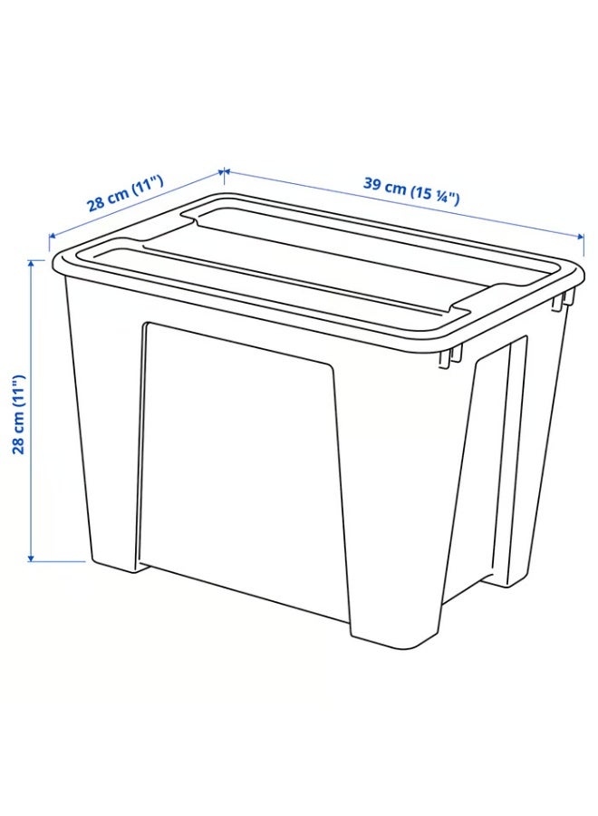 Box with lid, transparent, 39x28x28 cm/22 l - Image 5
