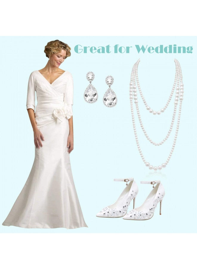 Aisansty Long Pearl Necklace for Women 69" White Faux Pearl Beads Strand Layered Necklace - Image 1