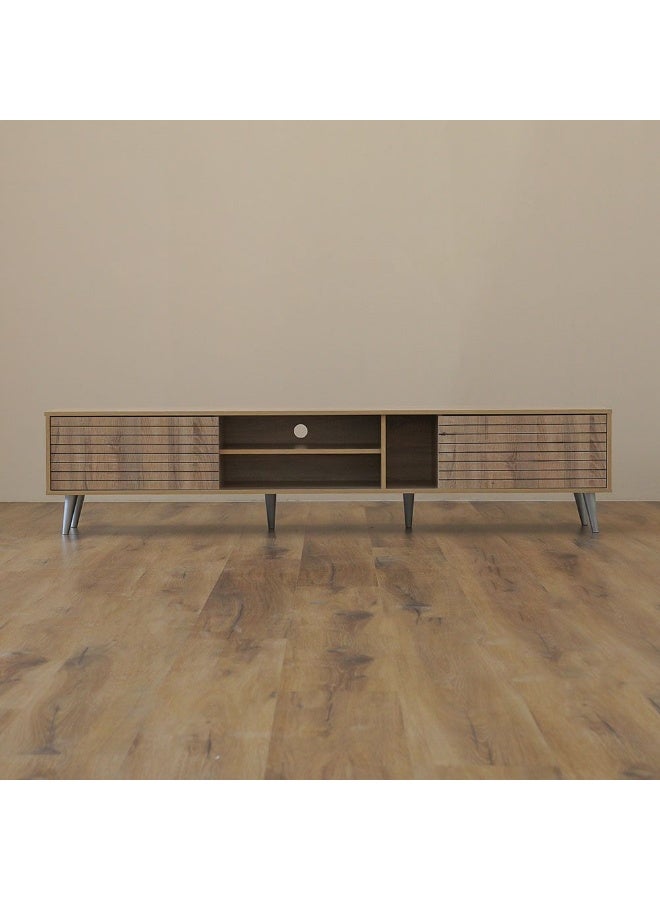 DANUBE HOME Como Large Tv Cabinet Upto 80 Inches Entertainment Wall Tv Unit Wooden Tv Rack Stand Media Console Table For Living Room L 200x40x44.5 Cm Sonoma Oak - Image 5