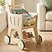 Pithfor Wooden Shopping Cart for Kids 3 in 1 Wooden Baby Push Walker Baby Doll Stroller Toy Shopping Cart for Toddlers 13 - Image 2