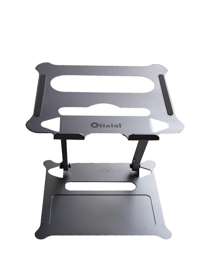 حامل كمبيوتر محمول من Otinlai للمكتب، حامل كمبيوتر محمول قابل للتعديل، حامل كمبيوتر محمول محمول، مصنوع من الألومنيوم، فائق الثبات، متوافق مع أجهزة الكمبيوتر المحمولة أقل من 15.6 بوصة، مناسب للمكتب والمنزل (فضي) - Image 1