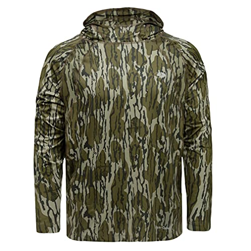 Mossy Oak Mens Camo Hoodie Lightweight Hunting Shirts Large Original Bottomland - Image 1