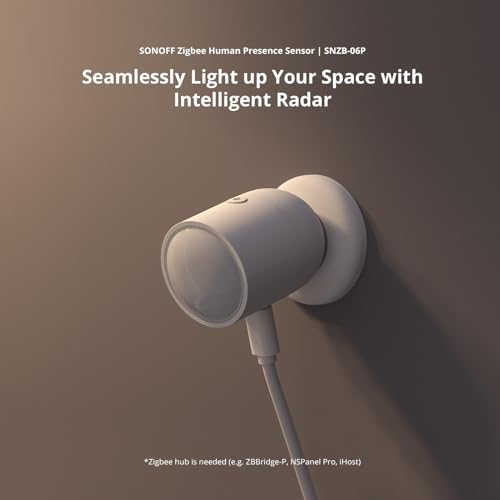 SONOFF Zigbee Human Presence Sensor SNZB06P Zigbee Smart Motion Detector with 58GHZ cmWave Radar Requires ZigBee Bridge 1Pack - Image 3