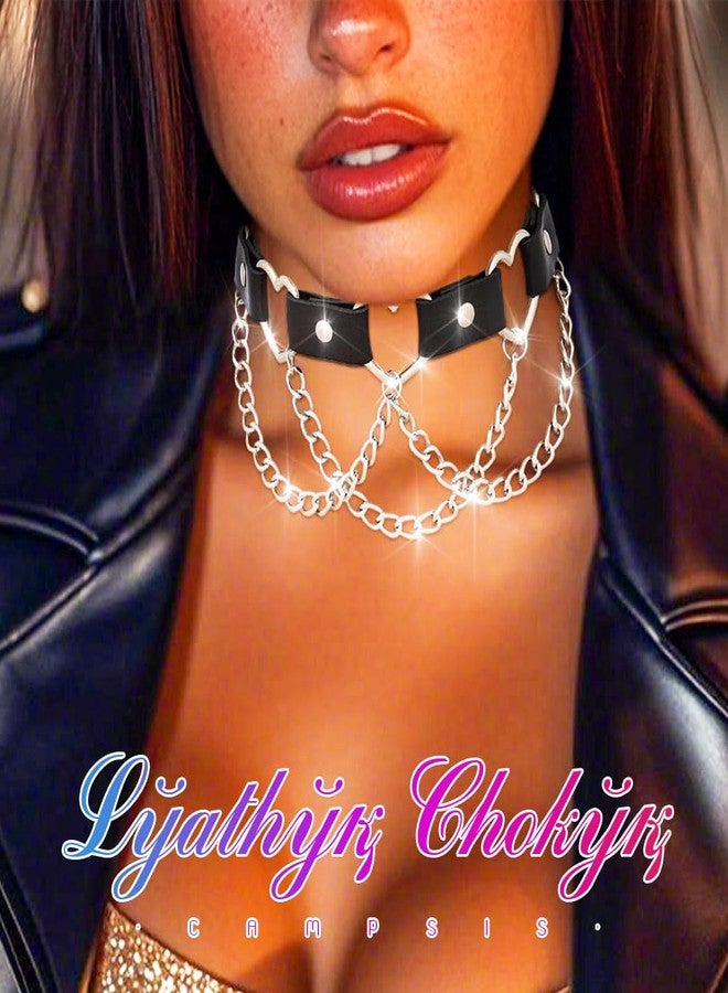 كامبسيس قلادة تشوكر بانك من كامبسيس، طوق جلد أسود، قلادة تشوكر على شكل قلب قوطي، مناسبة لحفلات النوادي الليلية للنساء - Image 3