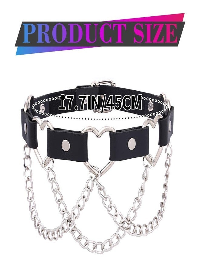 كامبسيس قلادة تشوكر بانك من كامبسيس، طوق جلد أسود، قلادة تشوكر على شكل قلب قوطي، مناسبة لحفلات النوادي الليلية للنساء - Image 2