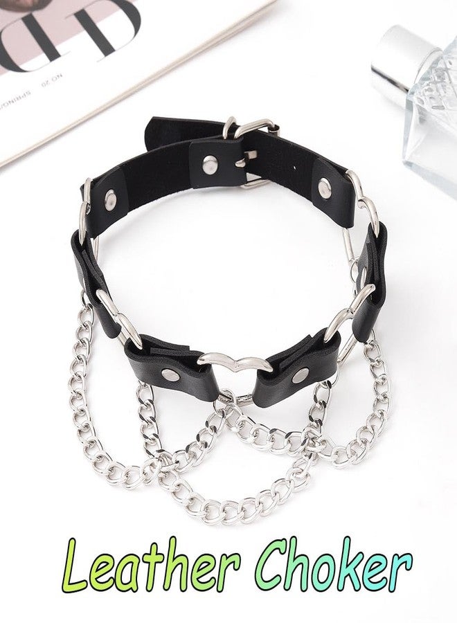 كامبسيس قلادة تشوكر بانك من كامبسيس، طوق جلد أسود، قلادة تشوكر على شكل قلب قوطي، مناسبة لحفلات النوادي الليلية للنساء - Image 4