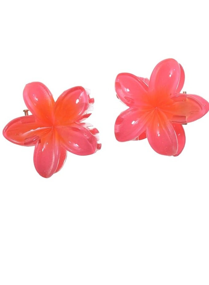 Generic Plastic Clip Tuk Set With Two Piece Rose Design - Image 1