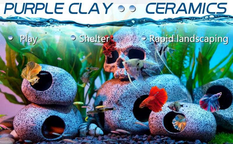 Ameliade Aquarium Decorations Cave Fish Tank Accessories Rock Decor for Shrimp Cichlid Hiding Breeding Small Fish Bowl Hide Decoration Betta Toys Hideout Stones Houseï¼ˆMediumï¼‰ - Image 3