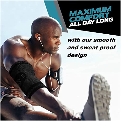 serveuttam� Elbow Support for Gym - Elbow Brace for Men Women Workout | Elbow Compression Sleeves with Straps for Tendonitis Pain Relief, Tennis, Volleyball, Cricket - Elbow Band (XL, White) - Image 5