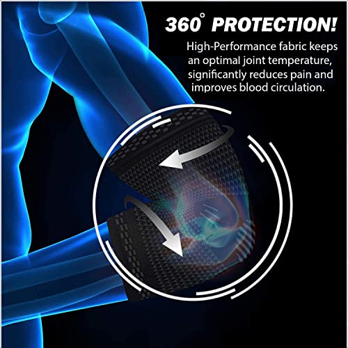 serveuttam� Elbow Support for Gym - Elbow Brace for Men Women Workout | Elbow Compression Sleeves with Straps for Tendonitis Pain Relief, Tennis, Volleyball, Cricket - Elbow Band (XL, White) - Image 3