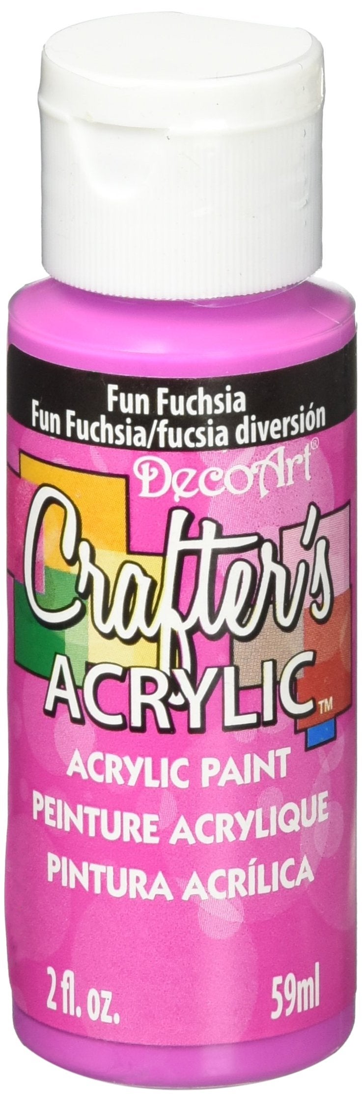 DecoArt DCA99-3 Crafter's Acrylic Paint, 2-Ounce, Fun Fuchsia
