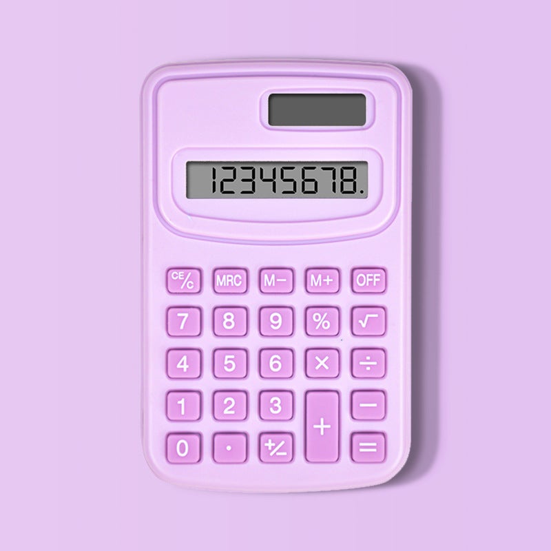 Cute High-Looking Mini Solid Color Calculator K888 Portable Accounting Office Computer - Image 1