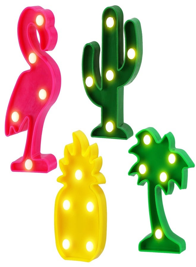 ANPHSIN Cute Hawaiian Party Decoration Lights - Mini LED Flamingo Pineapple Palm Tree Cacti Signs, Summer Tropical-themed Birthday Party Table Centerpieces Lamps Decor - Image 1