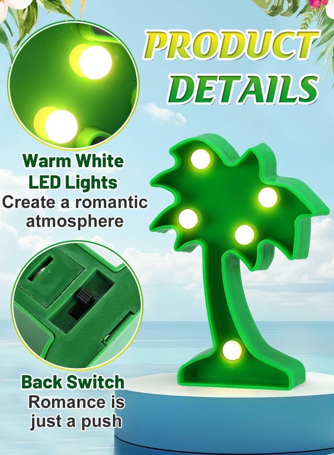 ANPHSIN Cute Hawaiian Party Decoration Lights - Mini LED Flamingo Pineapple Palm Tree Cacti Signs, Summer Tropical-themed Birthday Party Table Centerpieces Lamps Decor - Image 4