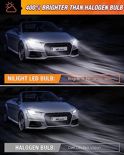Nilight 7440 LED Bulb for Reverse Light Flashing Brake Light, 7440 7441 7443 T20 992 W21W 6500k Xenon White Replacement for Back Up Lights, Tail Lights, Turn Signal/Parking or Running Lights,2 PCS - Image 3