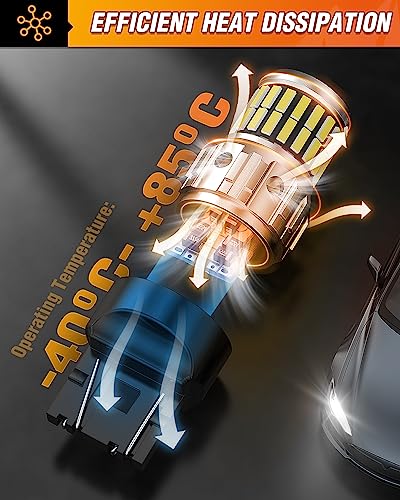 Nilight 7440 LED Bulb for Reverse Light Flashing Brake Light, 7440 7441 7443 T20 992 W21W 6500k Xenon White Replacement for Back Up Lights, Tail Lights, Turn Signal/Parking or Running Lights,2 PCS - Image 2