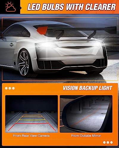 Nilight 7440 LED Bulb for Reverse Light Flashing Brake Light, 7440 7441 7443 T20 992 W21W 6500k Xenon White Replacement for Back Up Lights, Tail Lights, Turn Signal/Parking or Running Lights,2 PCS - Image 4