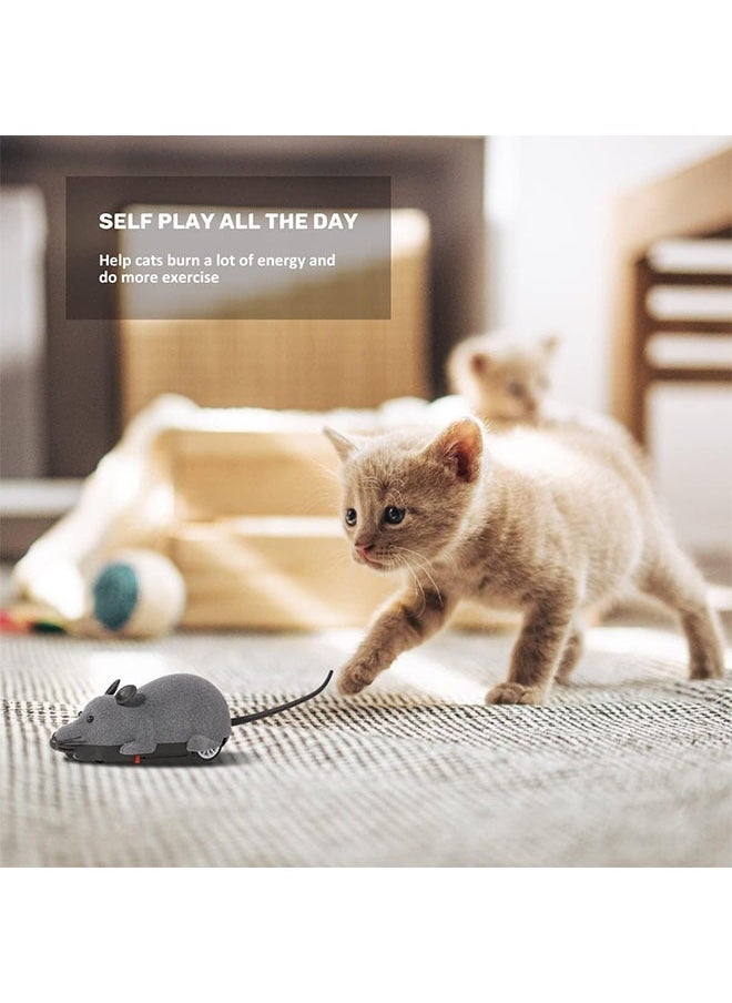 ZVEV Wireless Remote Control Mouse Toy, Wireless Control Realistic Rat Scary RC Mice Toy For Cat Kitten Dog Pet Novelty Gift Trick Bugs, Kids Children Birthday Present (Light Grey)  - Image 2