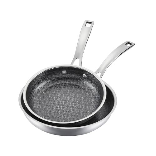 Cuisinart FusionPlus Hybrid Stainless Steel Cookware Set 2Piece Skillet Cooking Set with PFASFree PURELYSEAR Ceramic Technology Scratch Proof Cool Grip Handles Dishwasher Safe - Image 1