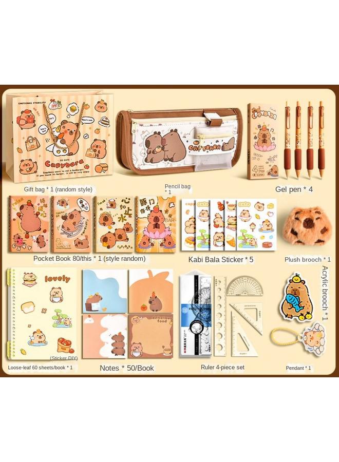 Bluejw High Yan Value Hand Account Learning Kapi Barra Stationery Gift Box Suit School Opening Primary School Girl Children Gift Bag  - Image 1
