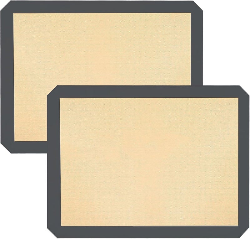 Ninsula Silicon Baking Mats, 16.5"x11.6" 2-Pack Reusable Silicon Baking Mat Sheet, Baking Sheets Non-Stick, Food Safe Baking Mats Can Be Used For Baking Cookies, Bread, Pizzas - Image 1
