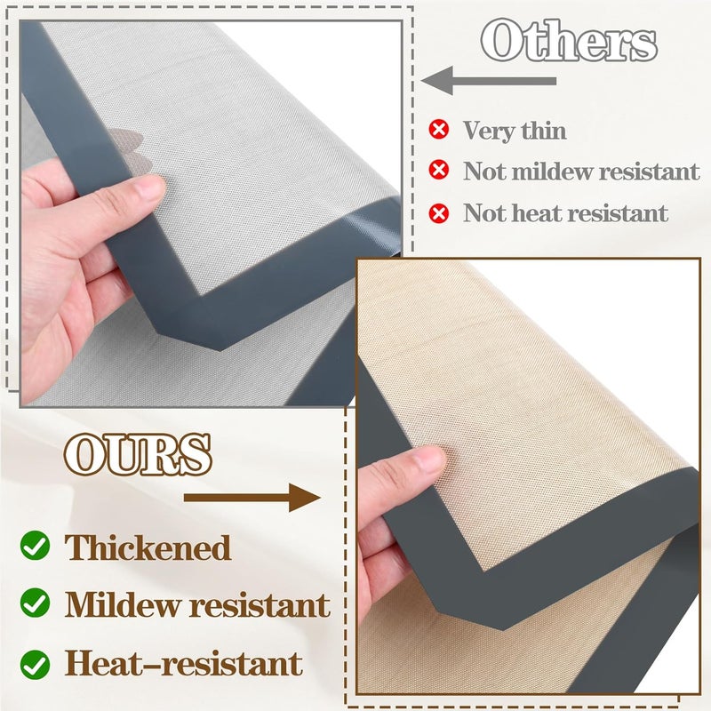 Ninsula Silicon Baking Mats, 16.5"x11.6" 2-Pack Reusable Silicon Baking Mat Sheet, Baking Sheets Non-Stick, Food Safe Baking Mats Can Be Used For Baking Cookies, Bread, Pizzas - Image 3