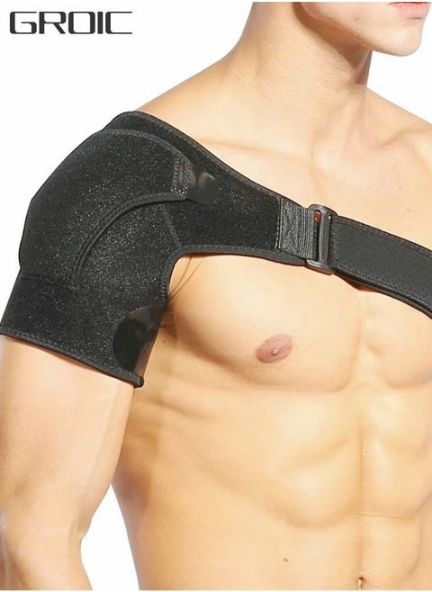 Shoulder Brace, Shoulder Support and Compression Sleeve for Torn Rotator Cuff, Dislocated Shoulder, Pain Relief, Adjustable Fits Shoulder Brace Immobilizer Strap with Ice Pack Pocket