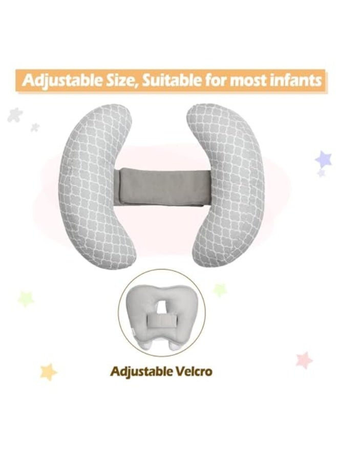 2 in 1 Baby Head Neck Support Pillow, Adjustable Children Travel Headrest Banana Neck Pillow for Infant, Portable Baby Neck Head Pillow Car Seat Insert Cushion for Car Seat, Stroller, Bouncer(Star) - Image 4