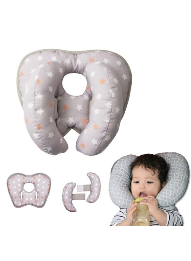 2 in 1 Baby Head Neck Support Pillow, Adjustable Children Travel Headrest Banana Neck Pillow for Infant, Portable Baby Neck Head Pillow Car Seat Insert Cushion for Car Seat, Stroller, Bouncer(Star) - Image 1