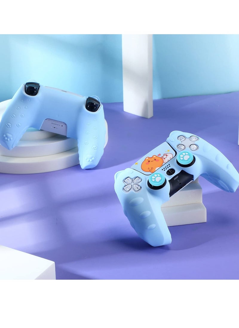 Generic Cute Cat Silicone Case for PlayStation 5 Controller, Kawaii Anti,Slip Design with 4 Thumb Grip Caps and 2 Cat Stickers, Perfect Accessory for PS5  - Image 4