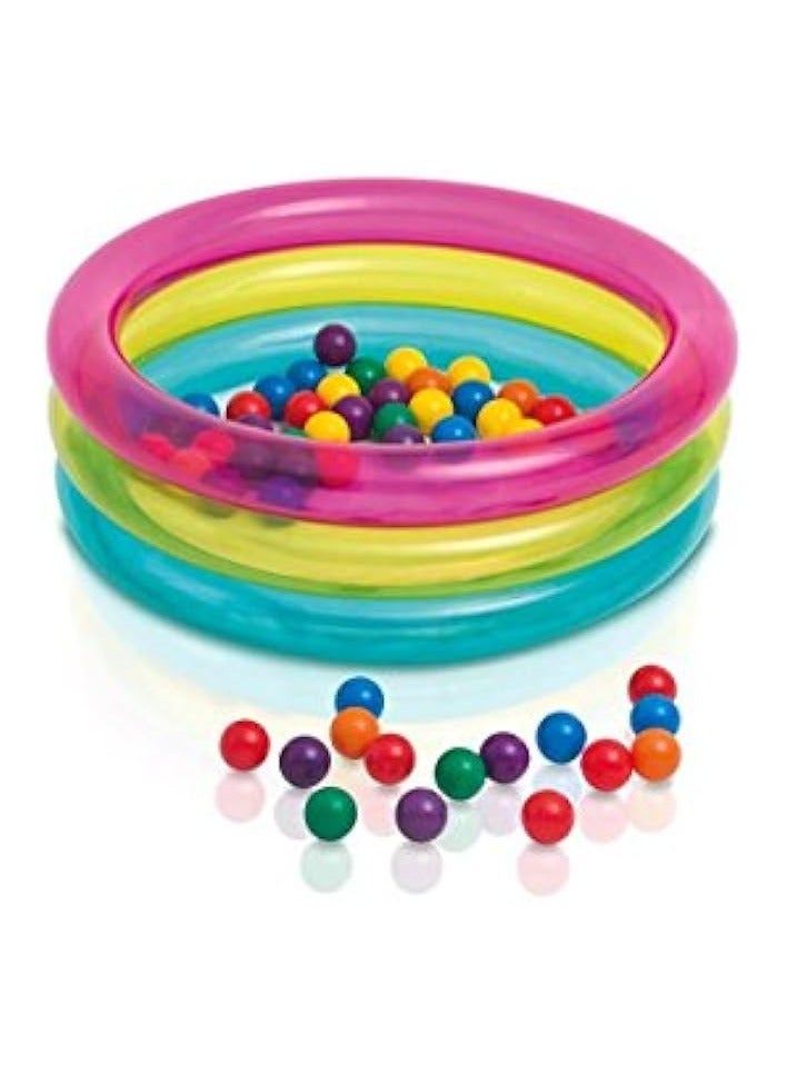PROMASS Inflatable Baby 50 Balls Pit, 86 X 25 Cm – 1/3 A – , Multi Color - Image 1