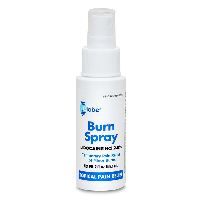 Globe Burn Spray, Lidocaine 2%. Topical Anesthetic Pain Relief and Numbing 2 oz Spray Bottle - Image 1