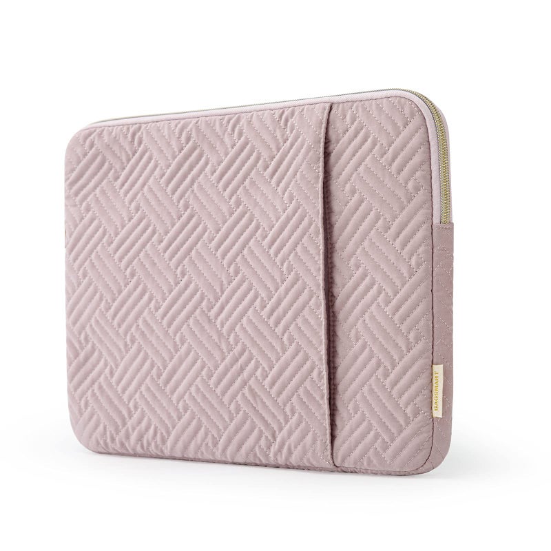 BAGSMART BAGSMART Laptop Sleeve Bag Compatible with MacBook Air/Pro, 13-13.3 inch Notebook, Compatible with MacBook Pro 14 Inch, MacBook Air M2 Sleeve 13 Inch, Repellent Protective Case with Pocket, Pink  - Image 1