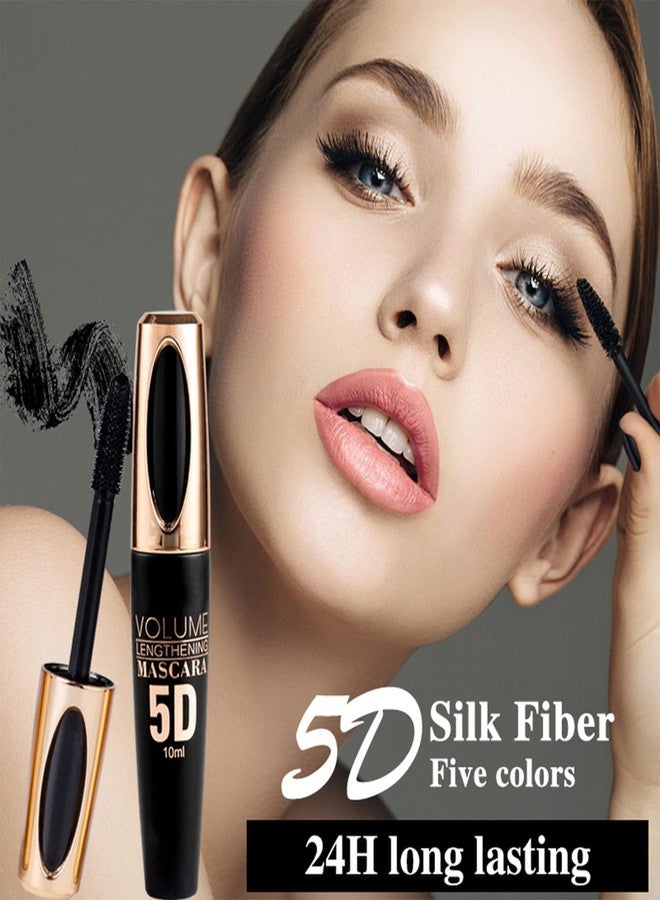 MIESCHER Blue Waterproof Mascara for Eyelashes - 5D Silk Fiber Lash, Long Lasting, Smudgeproof, Lengthening, Defining, Curling, Volumizing - Colorful Eye Makeup for Party and Stage Use - Image 5