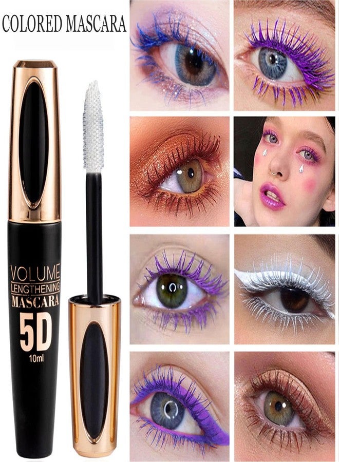 MIESCHER Blue Waterproof Mascara for Eyelashes - 5D Silk Fiber Lash, Long Lasting, Smudgeproof, Lengthening, Defining, Curling, Volumizing - Colorful Eye Makeup for Party and Stage Use - Image 2