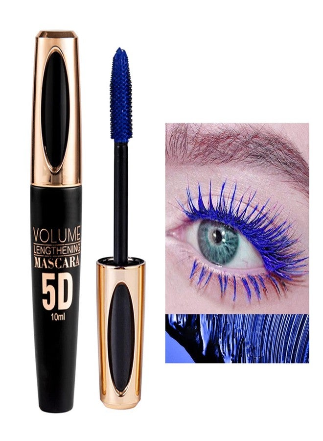 MIESCHER Blue Waterproof Mascara for Eyelashes - 5D Silk Fiber Lash, Long Lasting, Smudgeproof, Lengthening, Defining, Curling, Volumizing - Colorful Eye Makeup for Party and Stage Use - Image 1