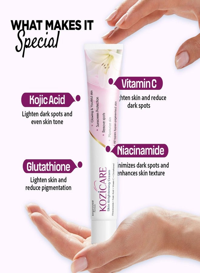 Kozicare Skin Lightening Cream - 15gm (Pack of 10)| Enriched with Kojic Acid, Alpha Arbutin, Glutathione, Niacinamide and Vitamin C | Best for Melasma, Pigmentation, Acne Scars, Dark/Age Spots - Image 2