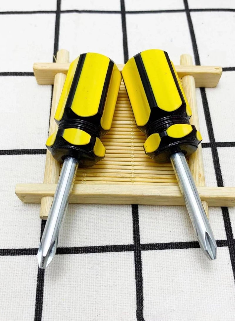 GGOOT Hardware Tools PVC Handle Driver Metric Single Use Steel Flathead Screwdriver Screwdriver Set 2-Piece (H, One Size)  - Image 2