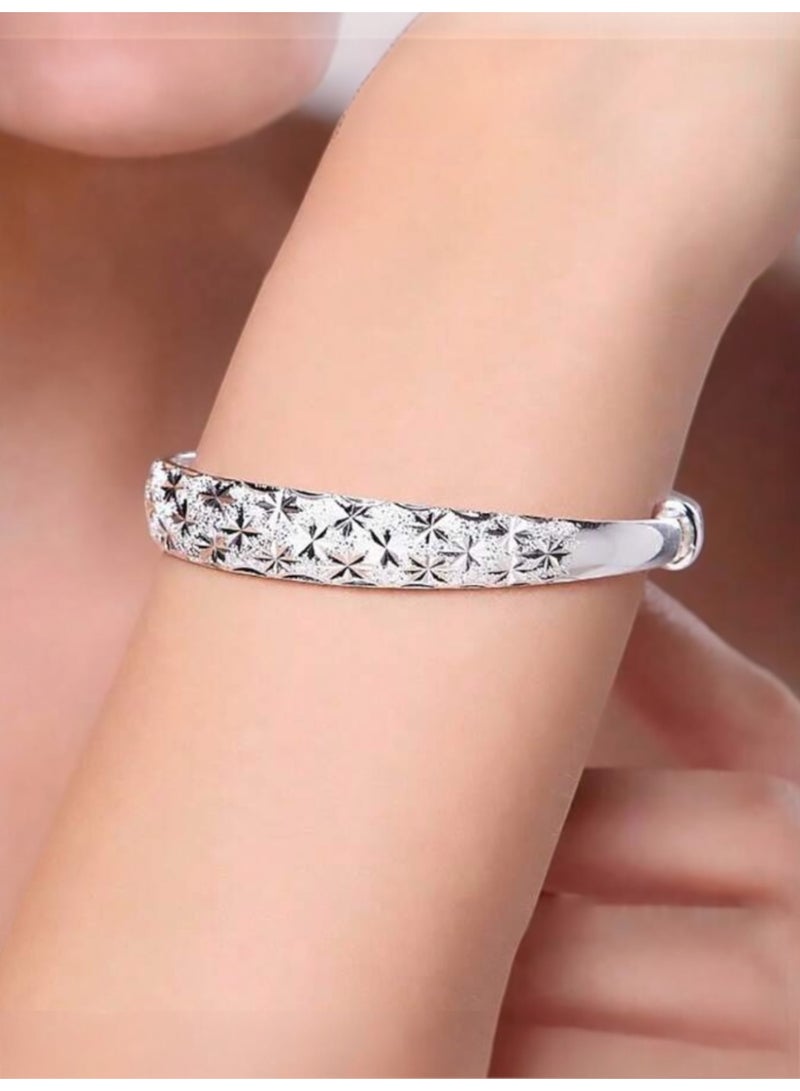 نيو ستايل اسوارة نسائية بتصميم راقي وأنيق مطلي بالفضة 925 - Image 2