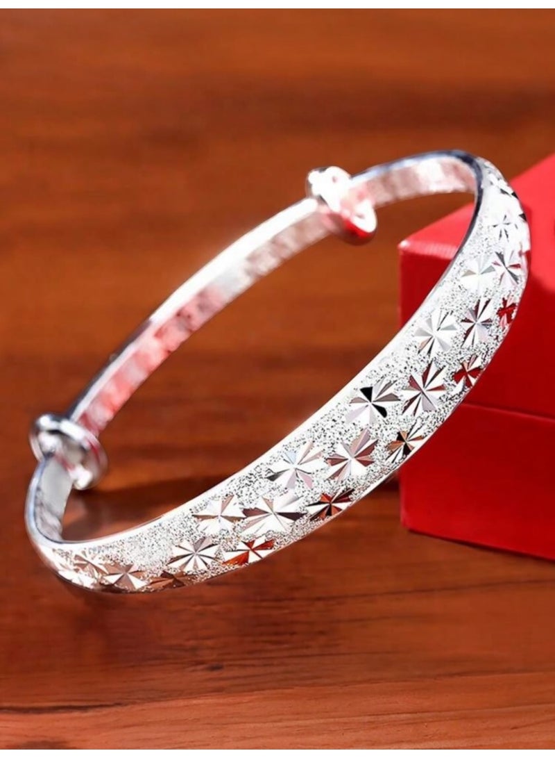 نيو ستايل اسوارة نسائية بتصميم راقي وأنيق مطلي بالفضة 925 - Image 1