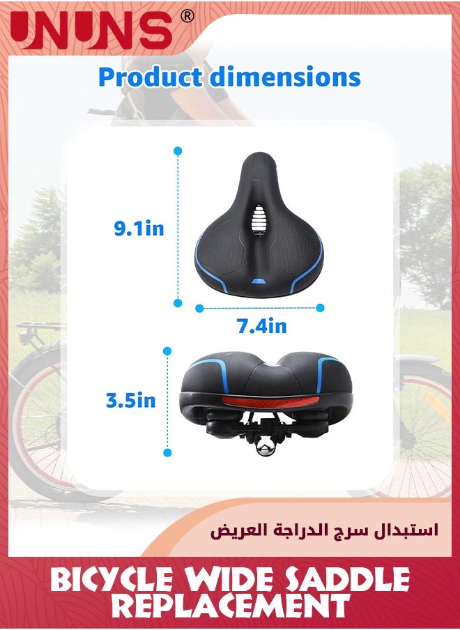 UNUNS Wide Cycling Saddles,Comfort Foam MTB Bicycle Seat,Waterproof Hollow Bicycle Saddle For Men Women,Replacement Bike Seat Cushion With Dual Shock Ball For Exercise/Road/Stationary Bikes  - Image 4