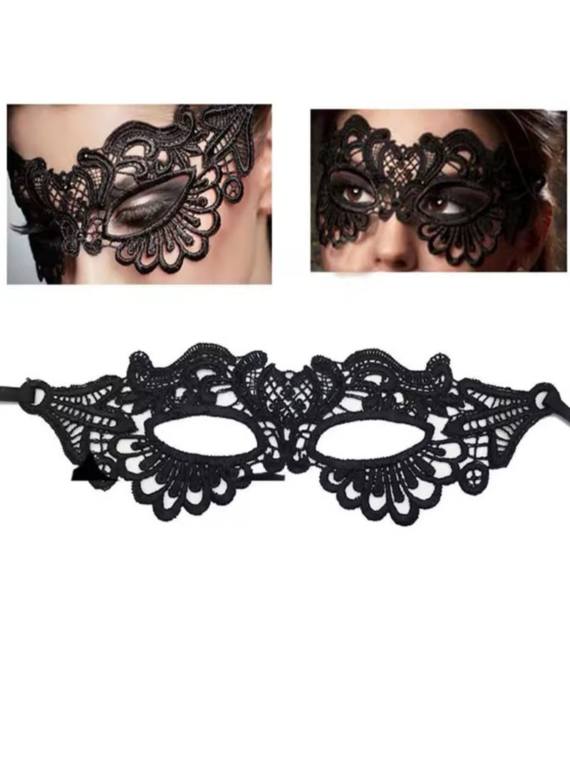 Generic - 6 PCS Masquerade Party Prom Lace Cut Out Eye Mask - Image 1