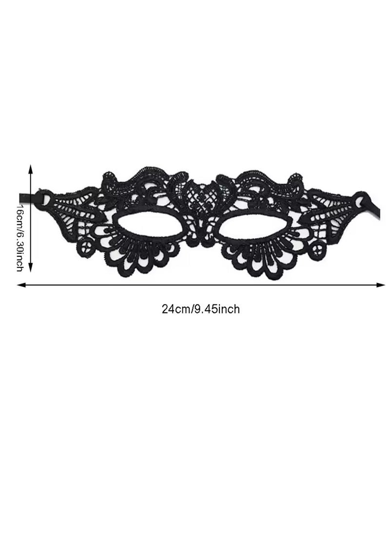 Generic - 6 PCS Masquerade Party Prom Lace Cut Out Eye Mask - Image 1